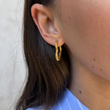 Scoria Heart Creoler 18K Guldbelagt Stor