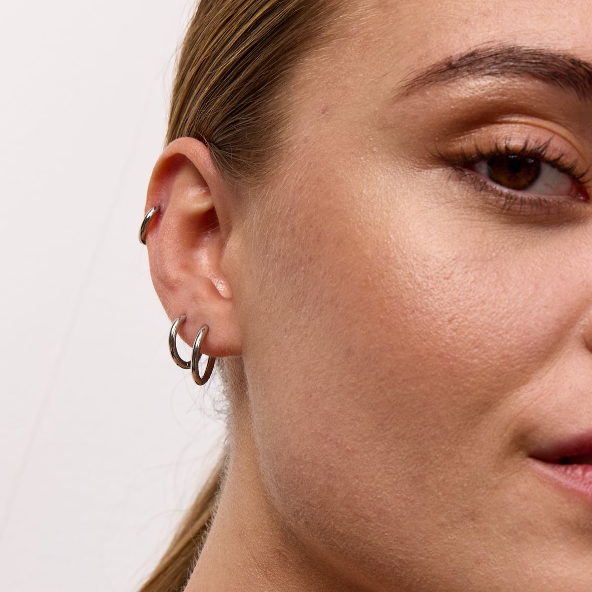 Classic Creoler Sølvfarvet 12mm