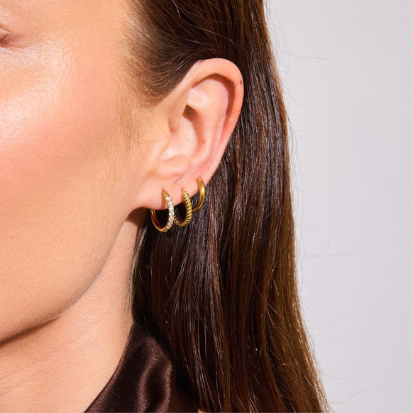 3-Pak Mix Creoler 18K Guldbelagt 10mm