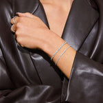 Tennis Krystal Armbånd Sølvfarvet 2mm