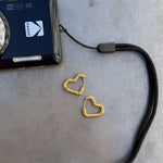 Scoria Heart Creoler 18K Guldbelagt Lille