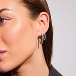 Ovale Classic Krystal Creoler Sølvfarvet Stor