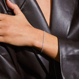 Tennis Krystal Armbånd Sølvfarvet 2mm