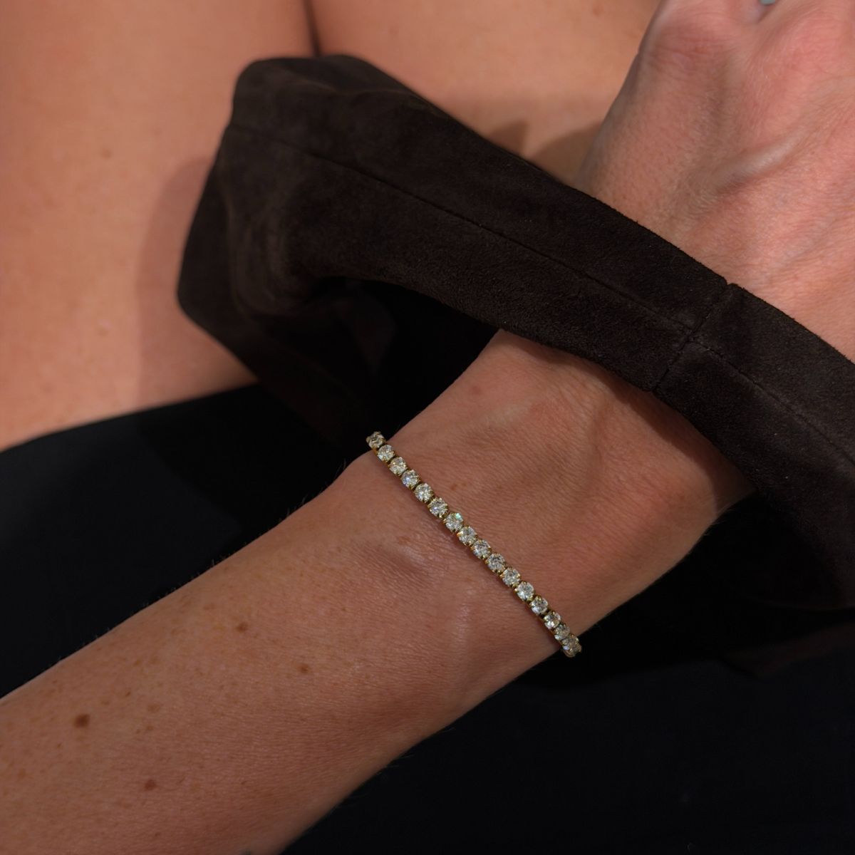 Tennis Krystal Armbånd 18K Guldbelagt 3mm