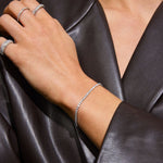 Tennis Krystal Armbånd Sølvfarvet 2mm