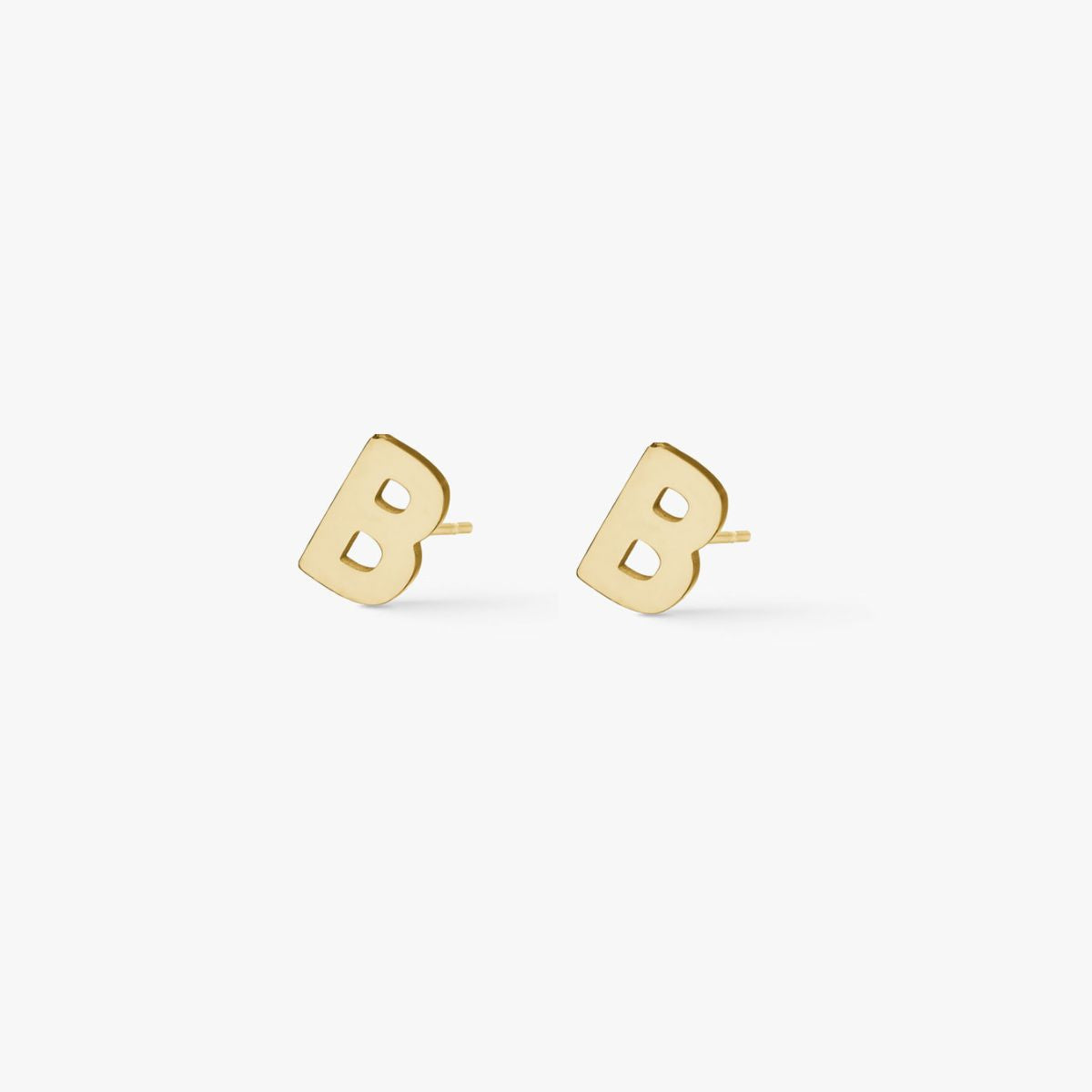 Classic Letter Stud Earrings 18K Gold Plated Mini