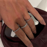 Krystal Band Ring Sølvfarvet 2mm