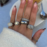 Twist Dome Krystal Ring Sølvfarvet