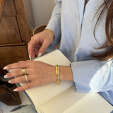 Hamret Band Ring 18K Guldbelagt 8mm