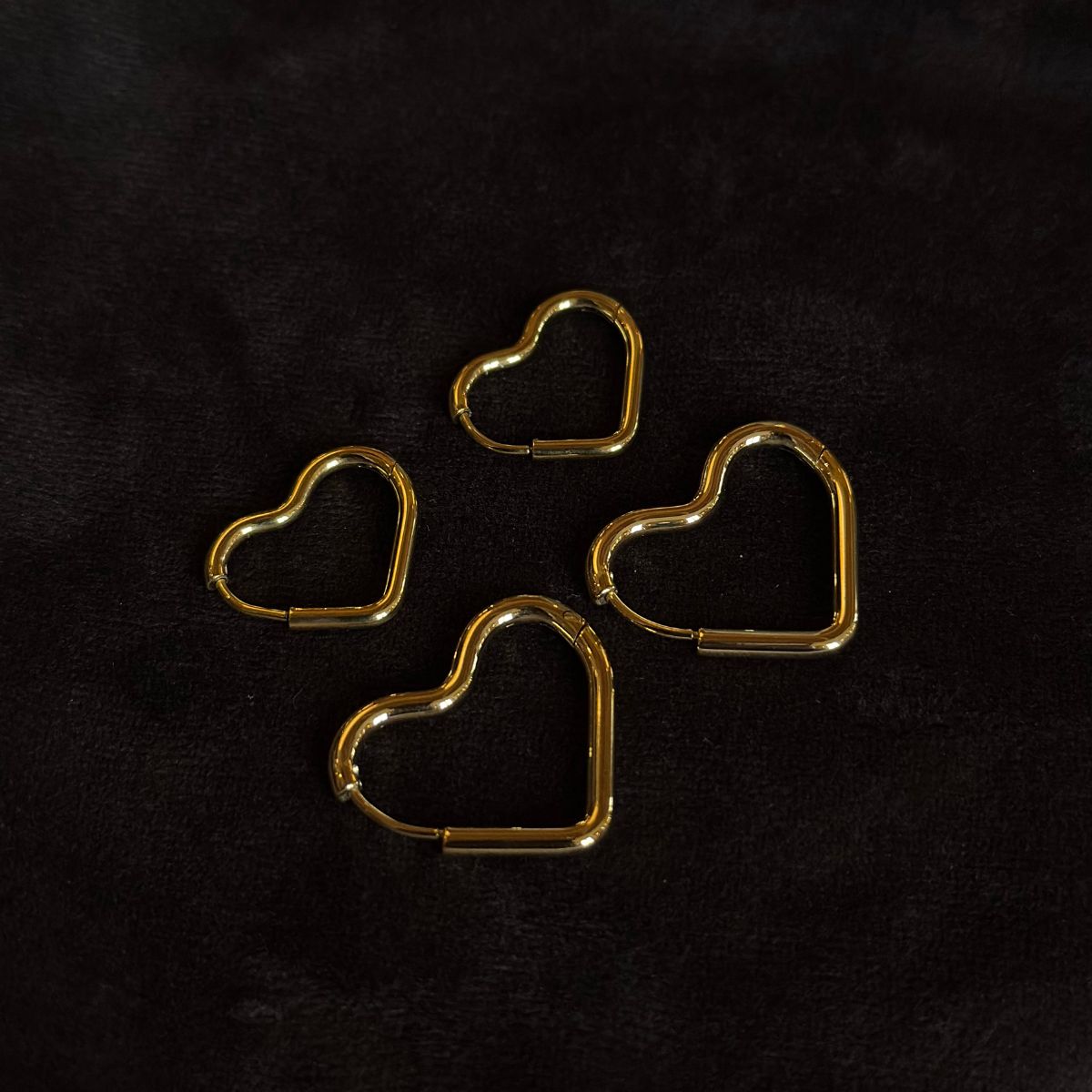 Heart Krystal Creoler 18K Guldbelagt Stor