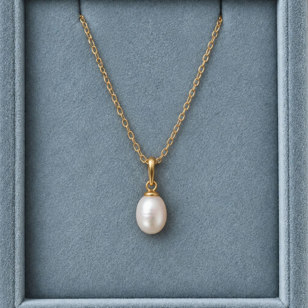 Classic Perle Vedhæng 7mm 18K Guldbelagt
