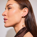 Krystal Perle Drop Øreringe 18K Guldbelagt