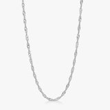 Twisted Kæde Sæt Sølvfarvet