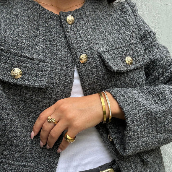 Krystal Bangle 18K Guldbelagt 4mm