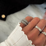 Classic Dome Pavé Krystal Ring Sølvfarvet