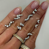 Heart Krystal Stud Øreringe Sølvfarvet