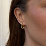 Scoria Heart Creoler 18K Guldbelagt Lille