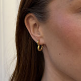 Scoria Heart Creoler 18K Guldbelagt Lille