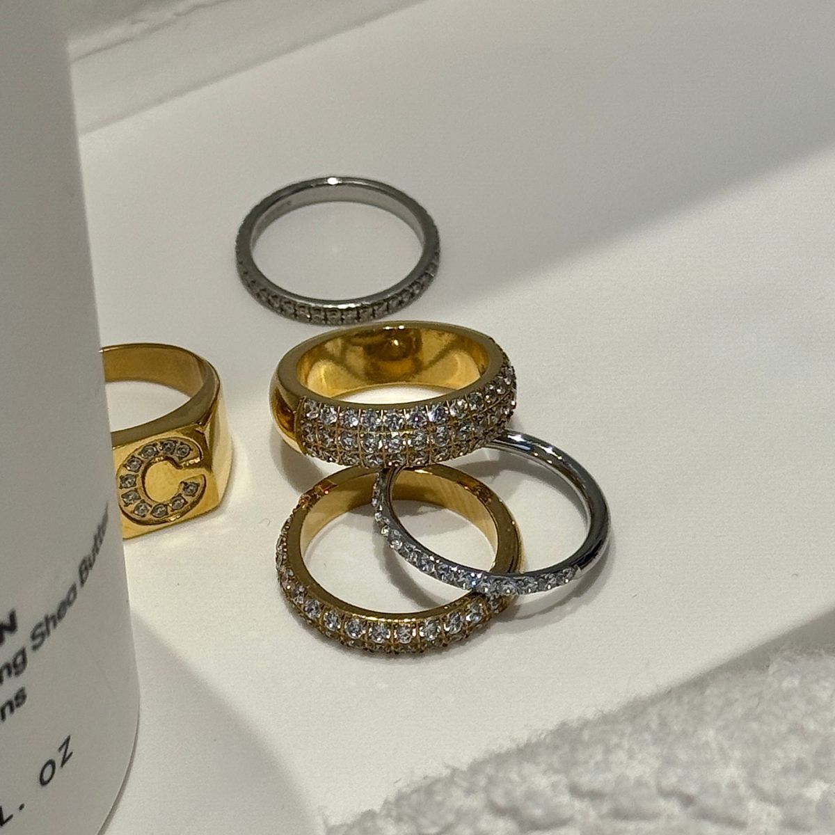 Krystal Band Ring 18K Guldbelagt 4mm