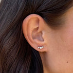 Mist Krystal Stud Øreringe Sølvfarvet