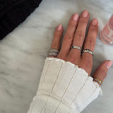 Classic Dome Pavé Krystal Ring Sølvfarvet