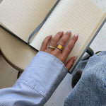Hamret Band Ring 18K Guldbelagt 8mm