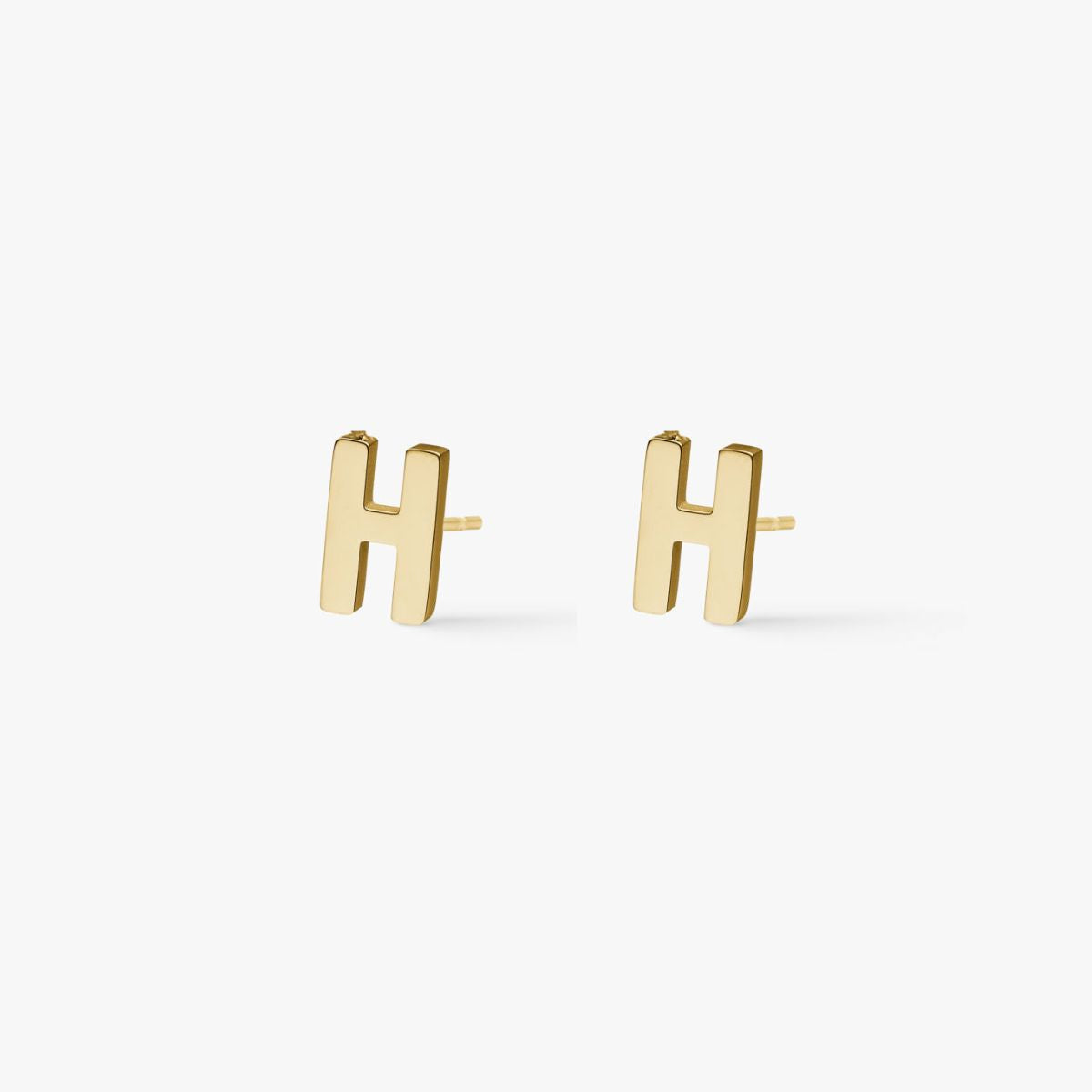 Classic Letter Stud Earrings 18K Gold Plated Mini