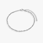 Twisted Kæde Sæt Sølvfarvet