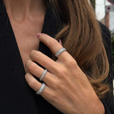 Krystal Band Ring Sølvfarvet 4mm