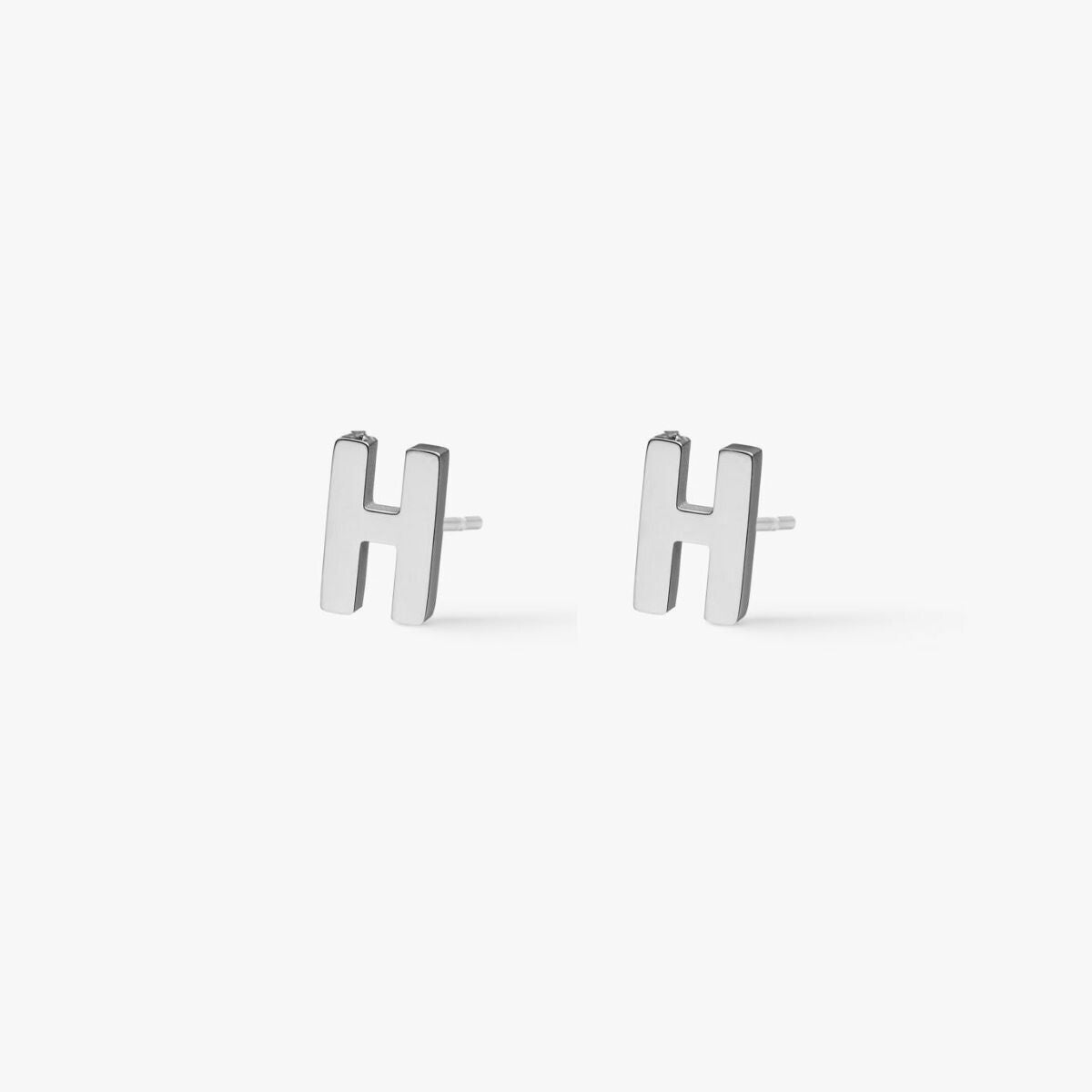 Classic Letter Stud Earrings Silver Color Mini