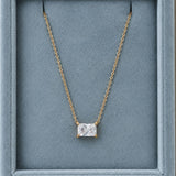 Floating Emerald Krystal Halskæde 18K Guldbelagt