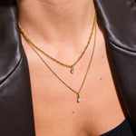 Teardrop Krystal Halskæde 18K Guldbelagt