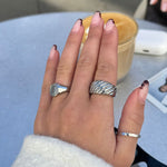 Twist Dome Krystal Ring Sølvfarvet