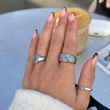 Twist Dome Krystal Ring Sølvfarvet