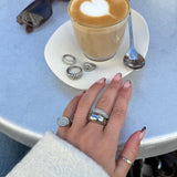 Classic Dome Pavé Krystal Ring Sølvfarvet