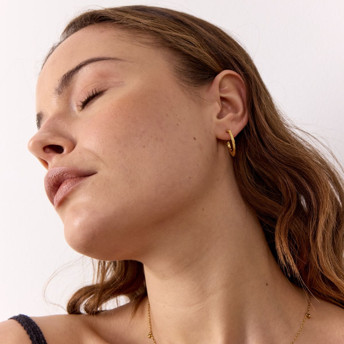 Melted Hoops 18K Guldbelagt Stor