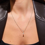 Teardrop Krystal Halskæde Sølvfarvet