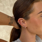 Classic Krystal Creoler Sølvfarvet Helix 8mm