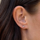 Sparkle Krystal Stud Øreringe Sølvfarvet