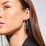 Hollow Tennis Krystal Øreringe Sølvfarvet