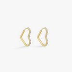 Heart Krystal Creoler 18K Guldbelagt Lille