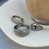 Twist Dome Krystal Ring Sølvfarvet