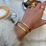 Flad Slange Sæt 18K Guldbelagt 4mm