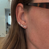 Sparkle Krystal Stud Øreringe Sølvfarvet