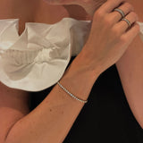 Tennis Krystal Armbånd 18K Guldbelagt 3mm