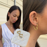 Scoria Heart Creoler 18K Guldbelagt Stor