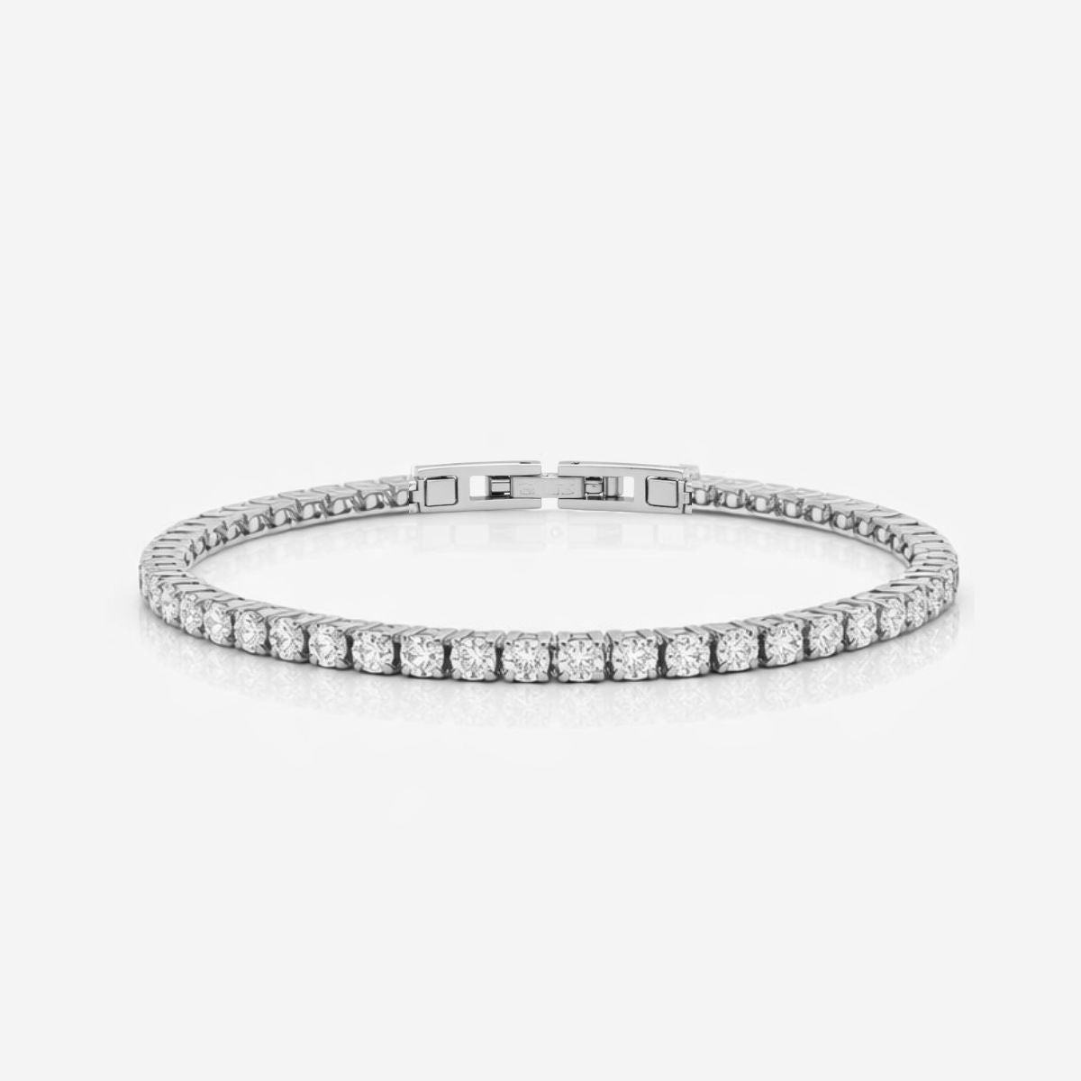Tennis Luxe Armbånd Sølvfarvet 4mm