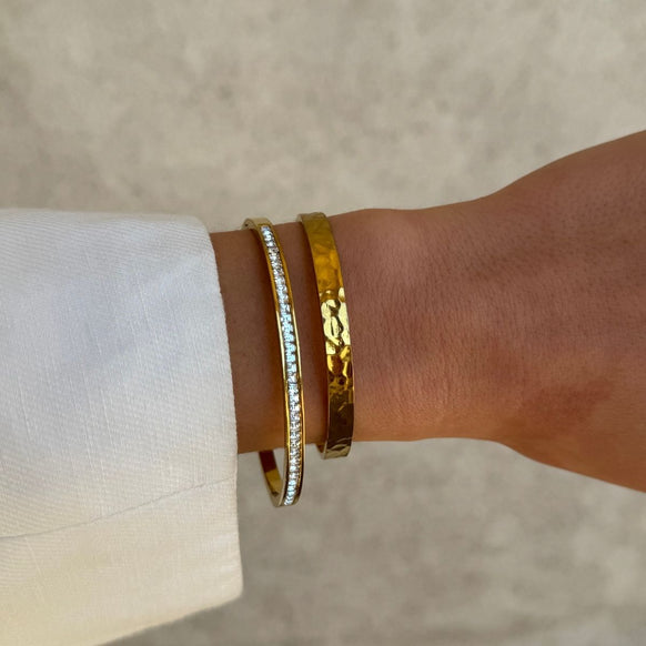 Krystal Bangle 18K Guldbelagt 4mm