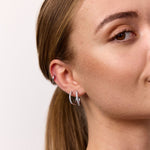 Classic Krystal Creoler Sølvfarvet 16mm