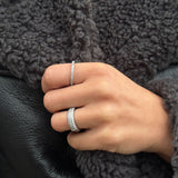 Krystal Band Ring Sølvfarvet 2mm